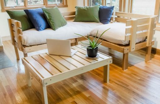 Coffee Table and Organic Sectional Sofa